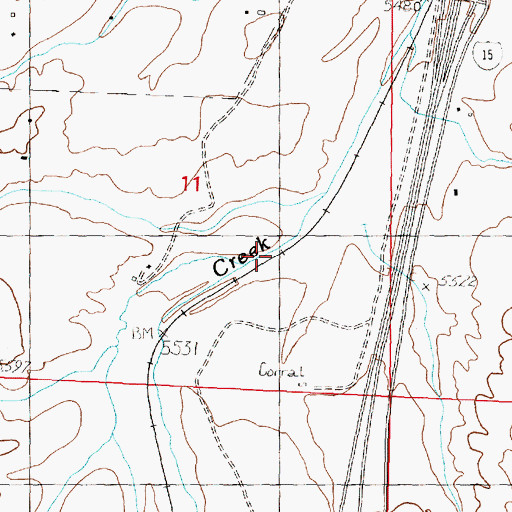 Topographic Map of Buxton Siding, MT