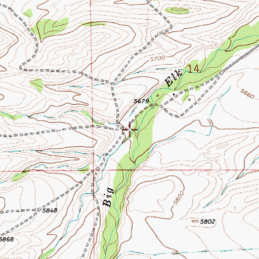 Topographic Map of Buzzard Creek, MT