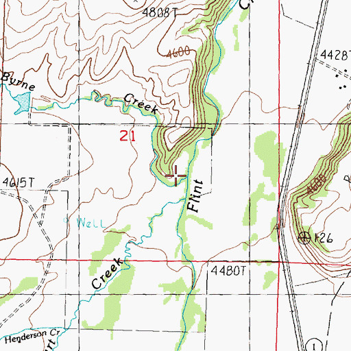 Topographic Map of Byrne Creek, MT