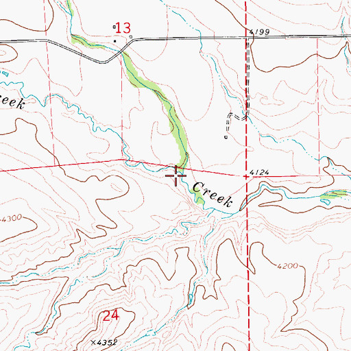 Topographic Map of Byrne Creek, MT