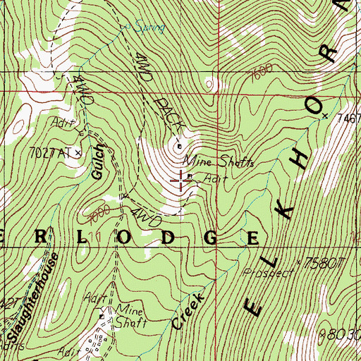 Topographic Map of C and D Mine, MT