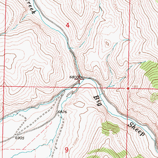 Topographic Map of Cabin Creek, MT