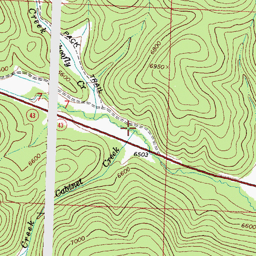 Topographic Map of Cabinet Creek, MT