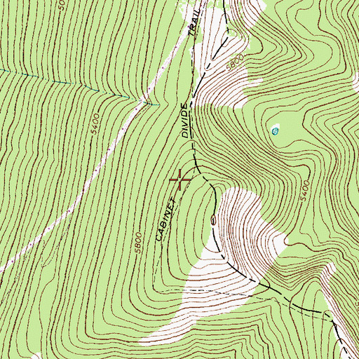 Topographic Map of Cabinet Divide Trail, MT