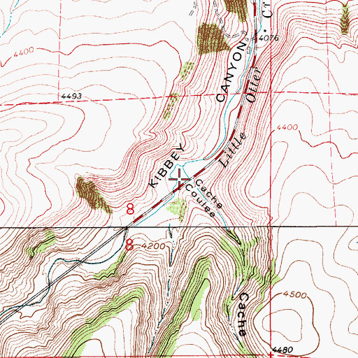 Topographic Map of Cache Coulee, MT