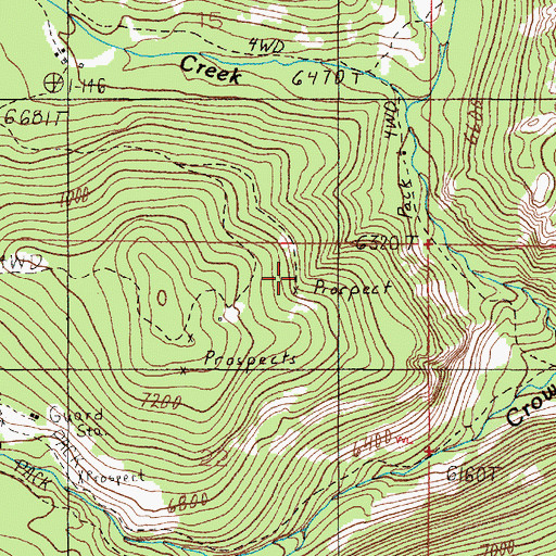 Topographic Map of Calahan Mine, MT