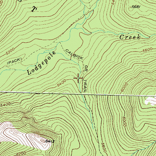 Topographic Map of Calbick Creek Trail, MT