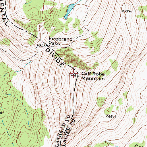 Topographic Map of Calf Robe Mountain, MT