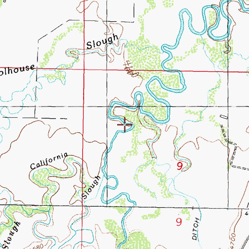 Topographic Map of California Slough, MT