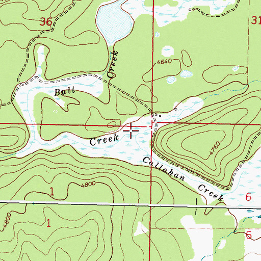 Topographic Map of Callahan Creek, MT