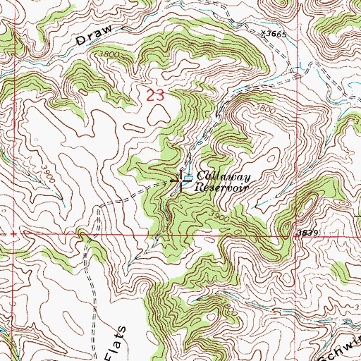 Topographic Map of Callaway Reservoir, MT