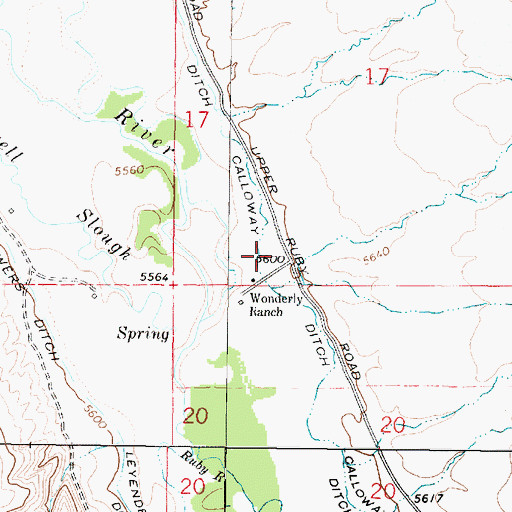 Topographic Map of Calloway Ditch, MT