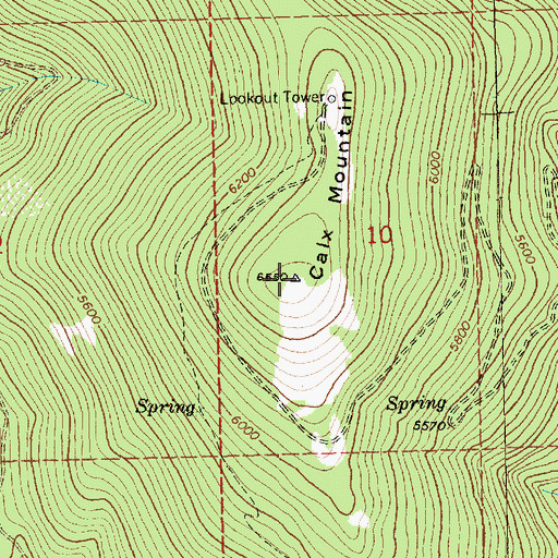 Topographic Map of Calx Mountain, MT
