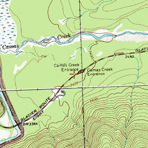 Topographic Map of Camas Creek Entrance, MT