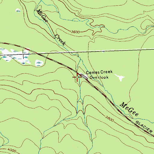 Topographic Map of Camas Creek Overlook, MT