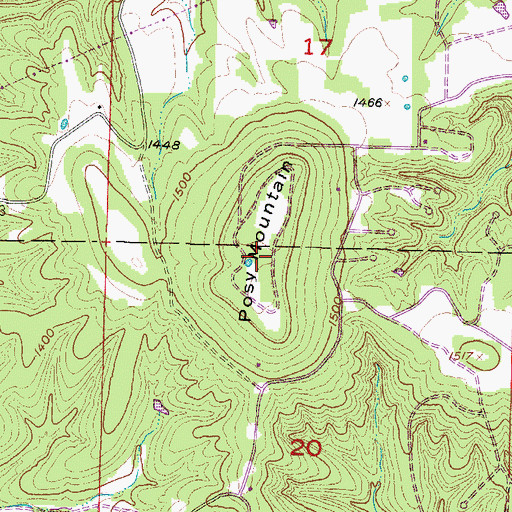 Topographic Map of Posy Mountain, AR