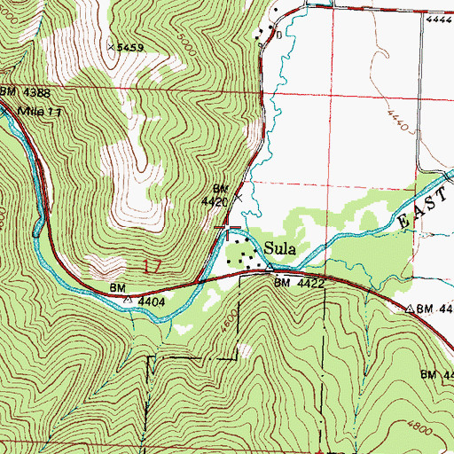 Topographic Map of Cameron Creek, MT