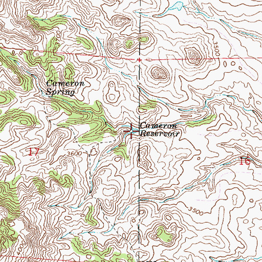 Topographic Map of Cameron Reservoir, MT