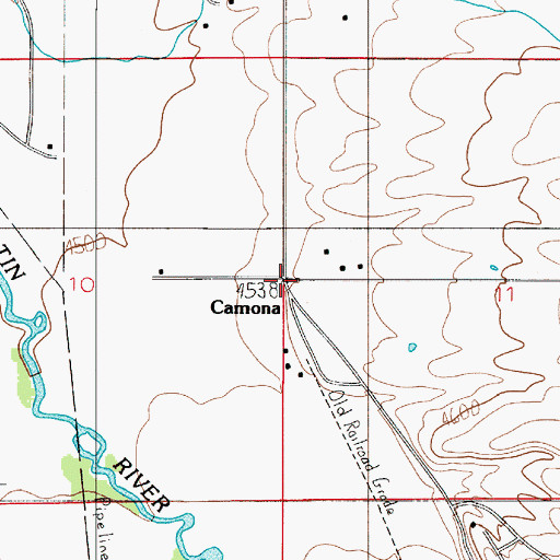 Topographic Map of Camona, MT