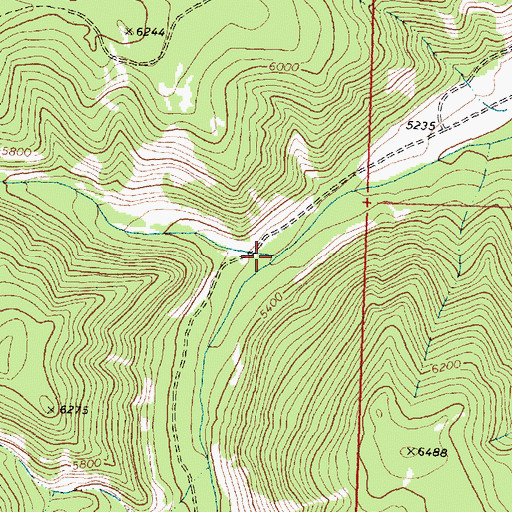 Topographic Map of Camp Creek, MT