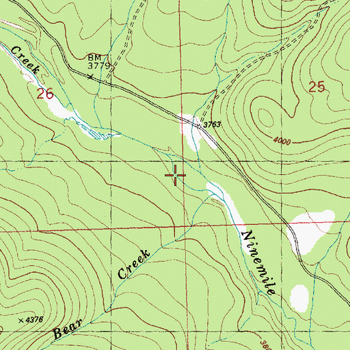 Topographic Map of Camp Creek, MT
