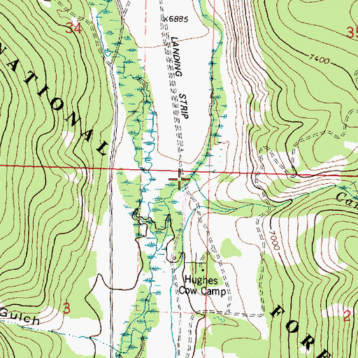 Topographic Map of Camp Creek, MT