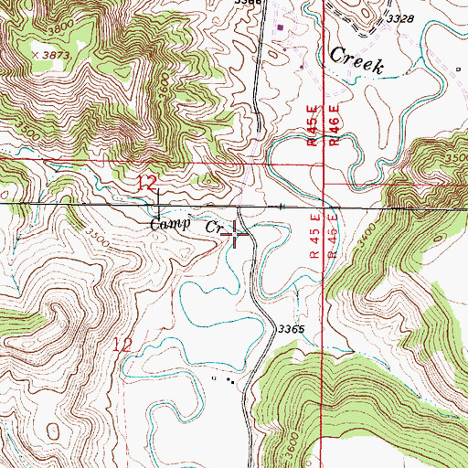 Topographic Map of Camp Creek, MT