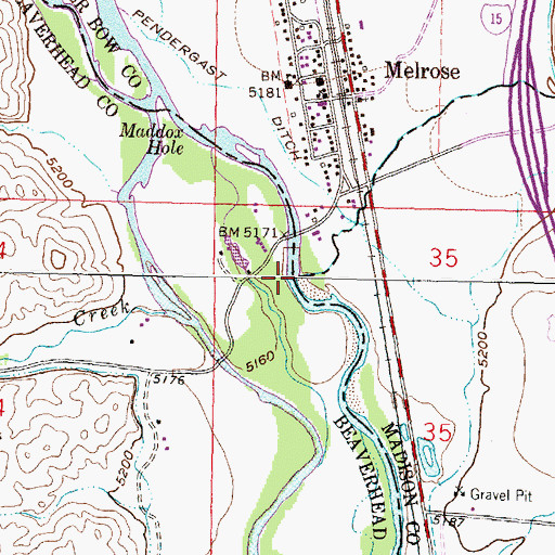 Topographic Map of Camp Creek, MT