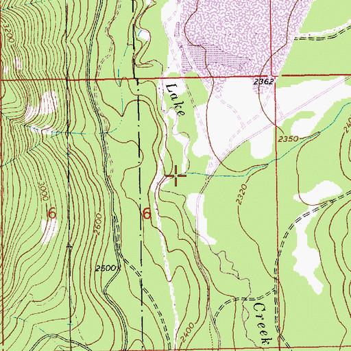 Topographic Map of Camp Creek, MT
