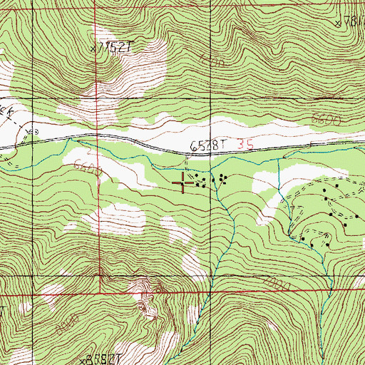Topographic Map of Camp Miles, MT