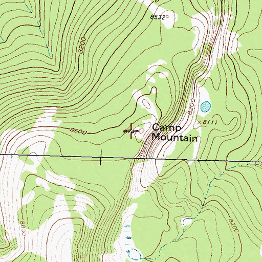 Topographic Map of Camp Mountain, MT