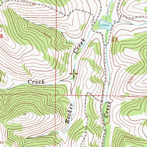 Topographic Map of Campbell Creek, MT