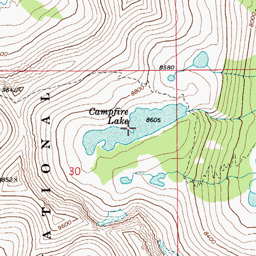 Topographic Map of Campfire Lake, MT