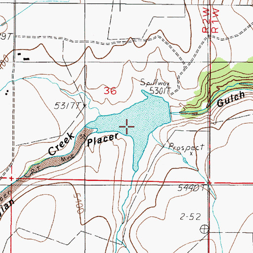 Topographic Map of Canadian Creek, MT