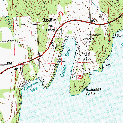 Topographic Map of Canal Bay, MT