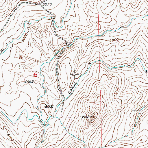 Topographic Map of Canal K, MT