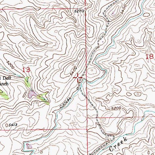 Topographic Map of Canal O, MT