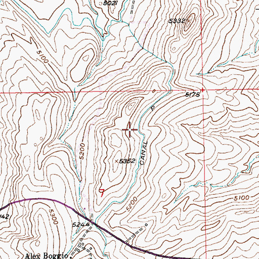 Topographic Map of Canal P, MT