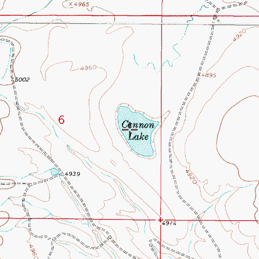 Topographic Map of Cannon Lake, MT