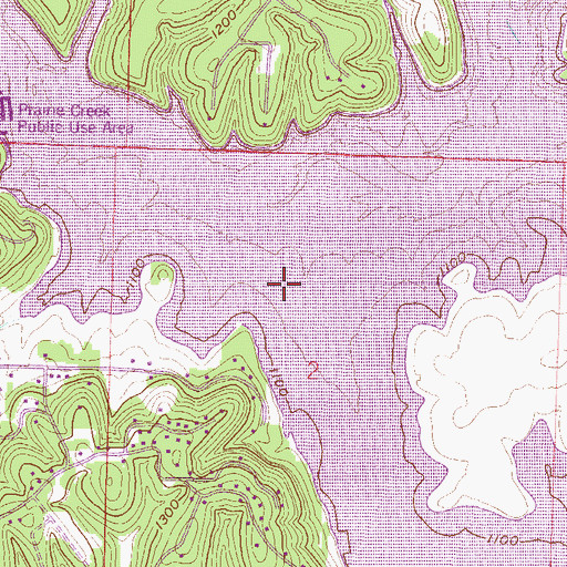 Topographic Map of Prairie Creek, AR