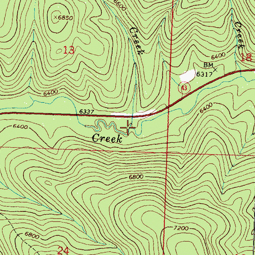 Topographic Map of Canyon Creek, MT