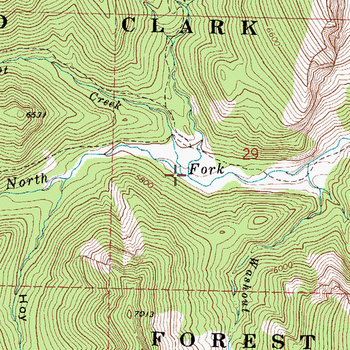 Topographic Map of Canyon Creek, MT