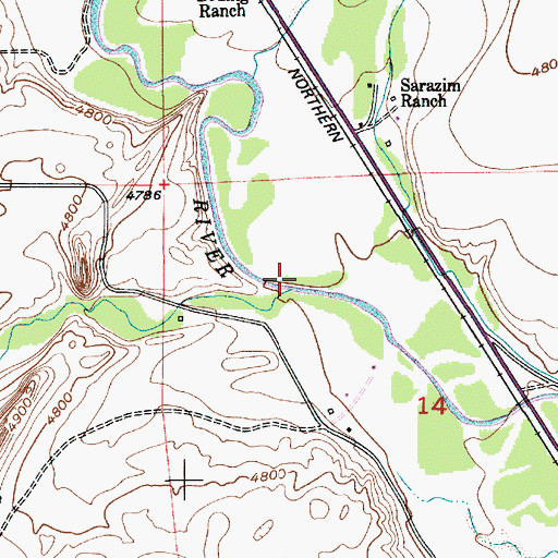 Topographic Map of Canyon Creek, MT