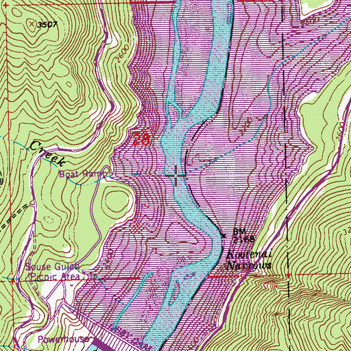 Topographic Map of Canyon Creek, MT