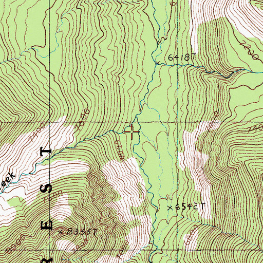 Topographic Map of Canyon Creek, MT