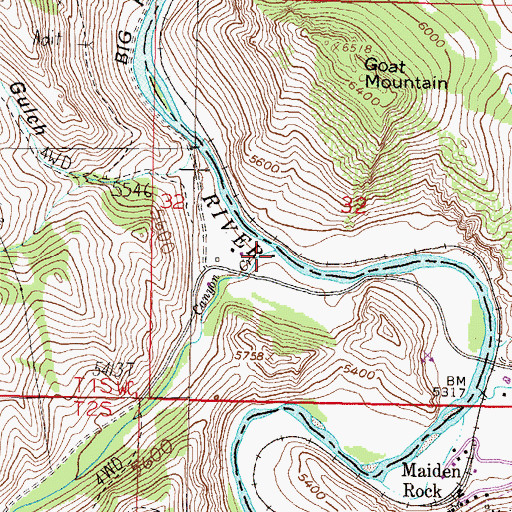 Topographic Map of Canyon Creek, MT