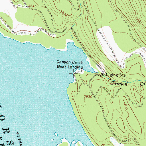 Topographic Map of Canyon Creek Boat Landing, MT