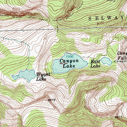 Topographic Map of Canyon Lake, MT