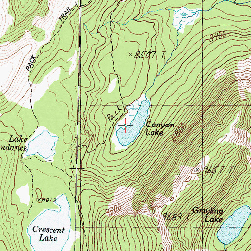 Topographic Map of Canyon Lake, MT