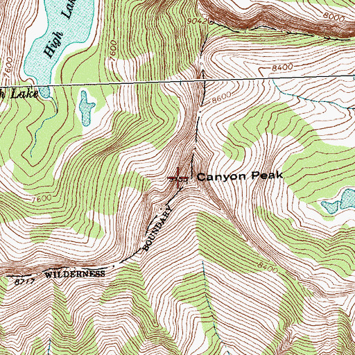 Topographic Map of Canyon Peak, MT